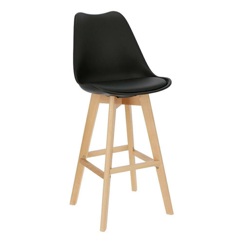 Bar Stool Norden Wood, high, PP, black