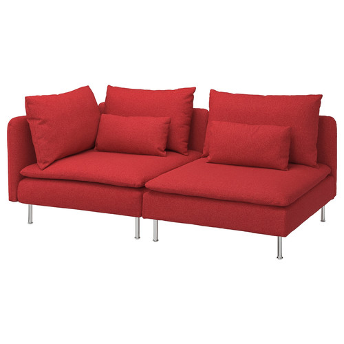 SÖDERHAMN 3-seat sofa, with open end/Tonerud red