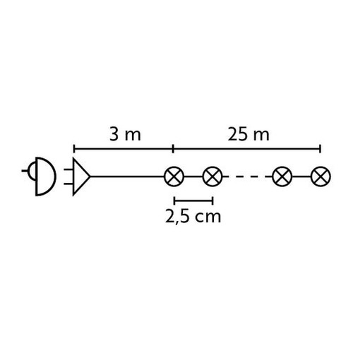 Christmas Lights LED Bulinex 1000L 25 m, indoor/outdoor, cool white