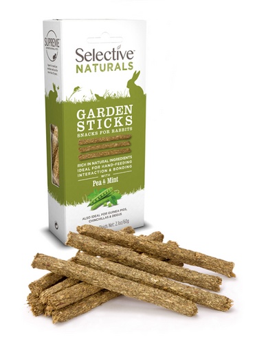 Selective Naturals Garden Sticks Snacks for Rabbits with Pea & Mint 60g