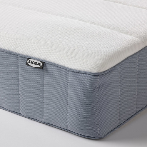 VESTERÖY Mattress, pocket springs, firm/light blue, 180x200 cm