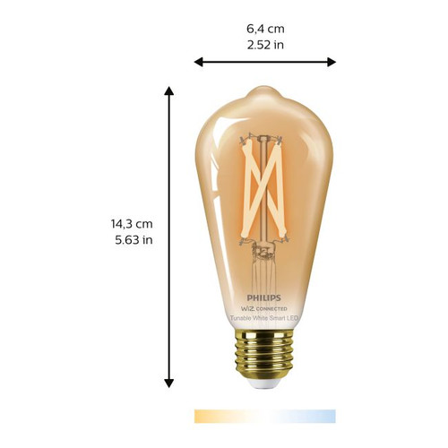 Philips LED Bulb Smart Philips ST64 E27 2000/5000 K amber