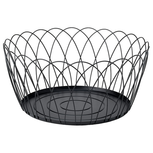 HÖSTAGILLE Basket, black, 55x25 cm