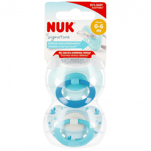 NUK Soother Pacifier Signature 2pcs 0-6m, stas/birds