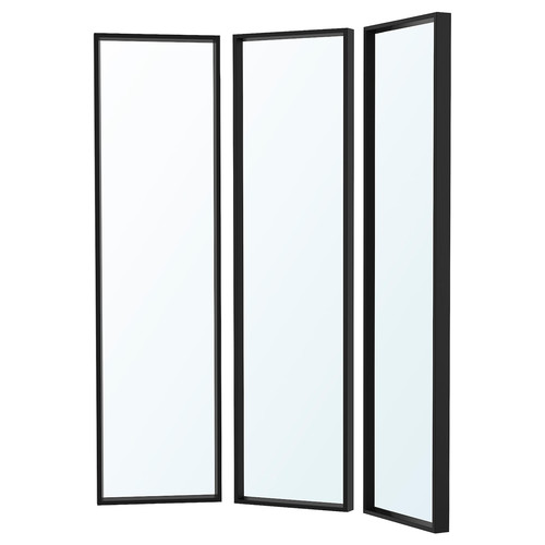 NISSEDAL Mirror combination, black, 130x150 cm