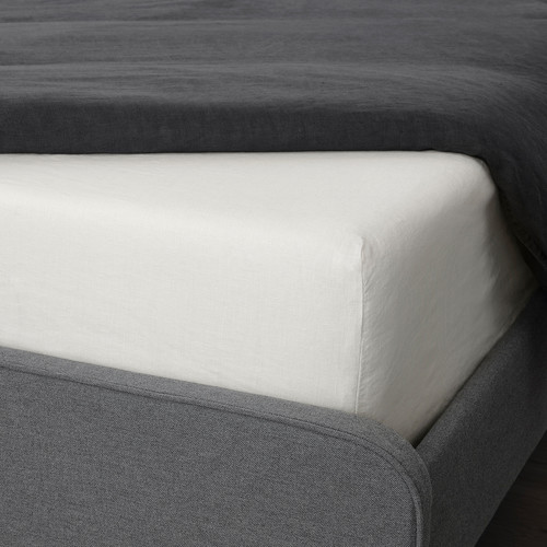 DYTÅG Fitted sheet, white, 90x200 cm