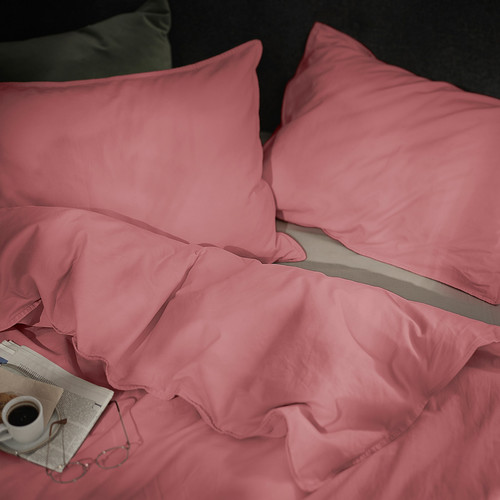 ÄNGSLILJA Duvet cover and pillowcase, dark pink, 150x200/50x60 cm