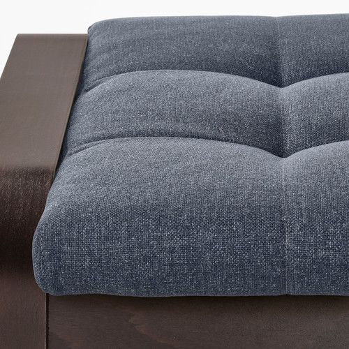 POÄNG Footstool, black-brown/Gunnared blue