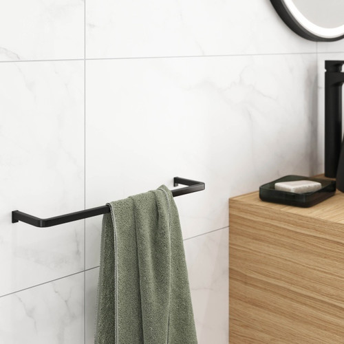 GoodHome Wall-mounted Towel Rail Elland 40 cm, black