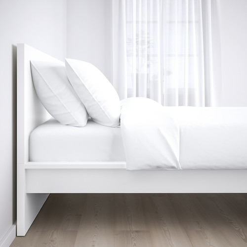 MALM Bed frame, high, white, Luröy, 120x200 cm
