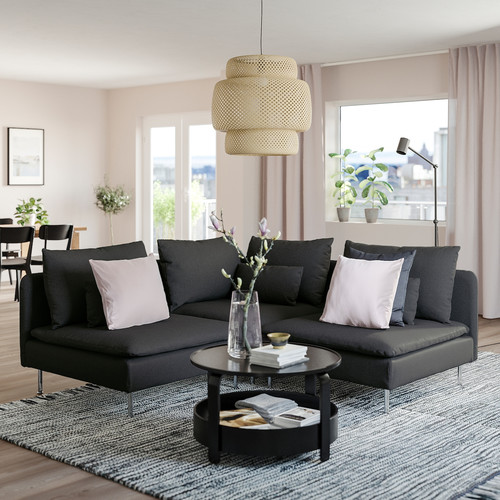 SÖDERHAMN Corner sofa, 3-seat, Fridtuna dark grey