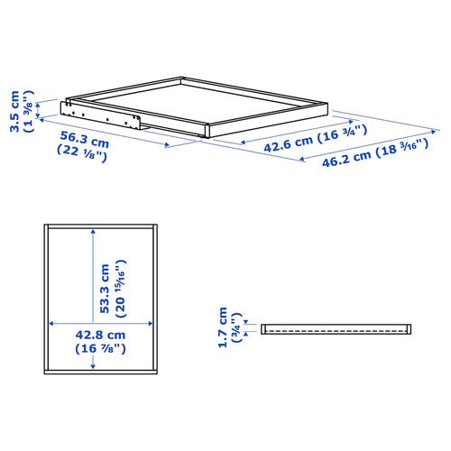 KOMPLEMENT Pull-out tray, beige, 50x58 cm