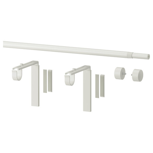 RÄCKA Curtain rod combination, white, 120-210 cm