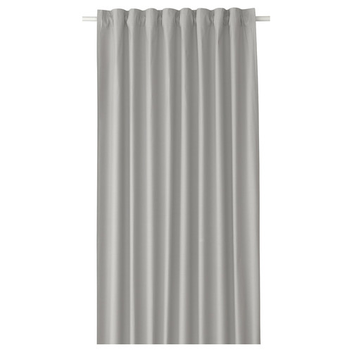 BRUKSVARA Room darkening curtain, 1 piece, grey, 140x250 cm