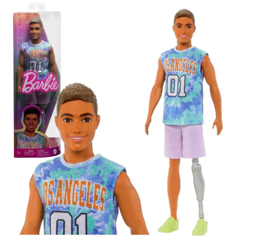 Barbie Ken Fashionistas Doll #212 With Jersey And Prosthetic Leg HJT11 3+