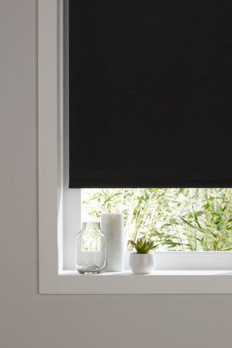 Plain Blackout Roller Blind Colours Boreas 75x240cm, black