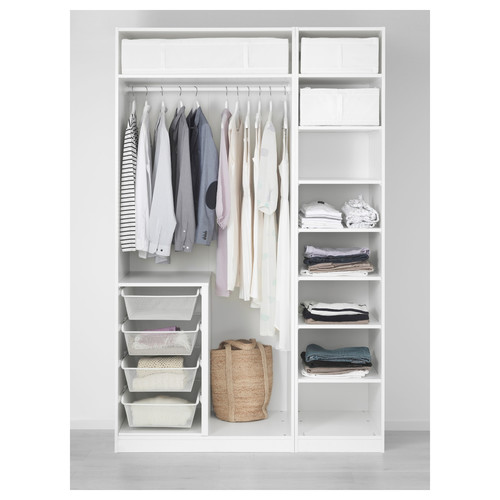PAX / VIKANES Wardrobe combination, white, 150x60x236 cm