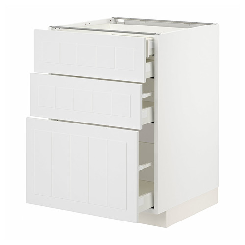 METOD / MAXIMERA Base cb 3 frnts/2 low/1 md/1 hi drw, white/Stensund white, 60x60 cm