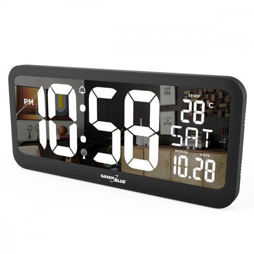 GreenBlue Digital Clock with Temperature Sensor LCD Display GB214