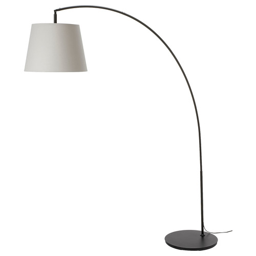 SKOTTORP / SKAFTET Floor lamp, arched, light grey