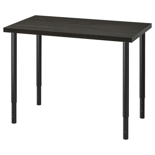 LINNMON / OLOV Desk, black-brown, 100x60 cm