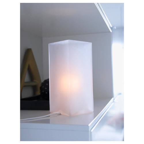 GRÖNÖ Table lamp, frosted glass, white