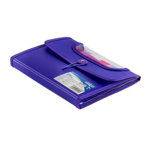 Document Folder with 12 Pockets A5 30mm, purple