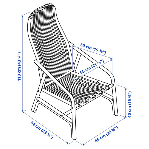 SALNÖ Armchair, rattan