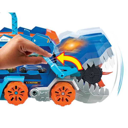 Hot Wheels City Ultimate Hauler T-Rex With Race Track HNG50 4+