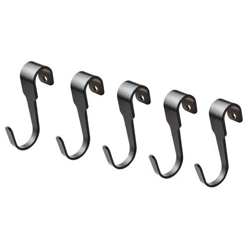 HULTARP Hook, black, 7 cm, 5 pack