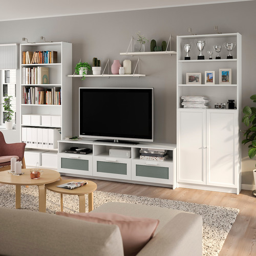 BILLY / BRIMNES TV storage combination, white, 340x41x202 cm