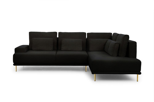 Corner Sofa-Bed Right Nicole L Salvador 19 Agmamito/black, gold legs