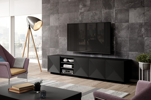 TV Cabinet Asha 200 cm, matt black