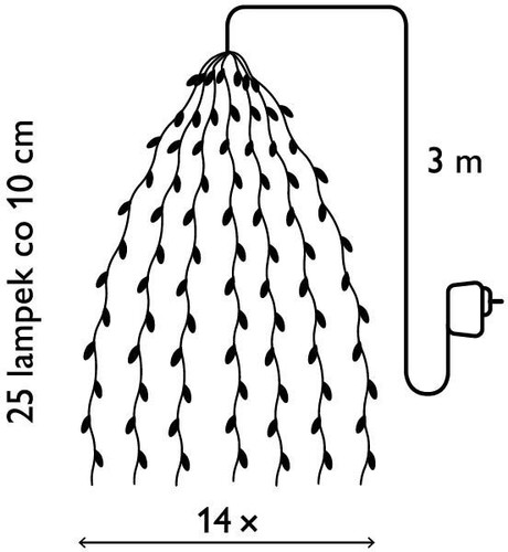 Christmas Lights 350 LED Bulinex 14 x 2.5 m, indoor, cool white