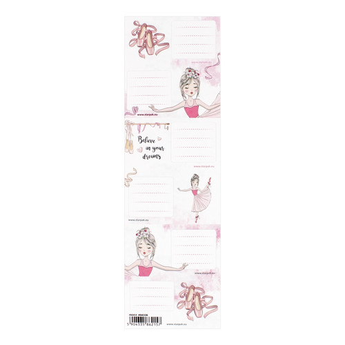 Label Stickers for Notebooks 25pcs Ballerina, assorted