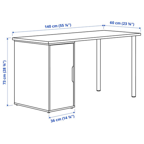 MÅLSKYTT / ALEX Desk, birch/white, 140x60 cm