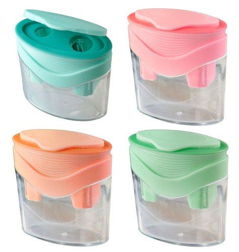 Fun&Joy Double Oval Sharpener, 1pc, assorted colours