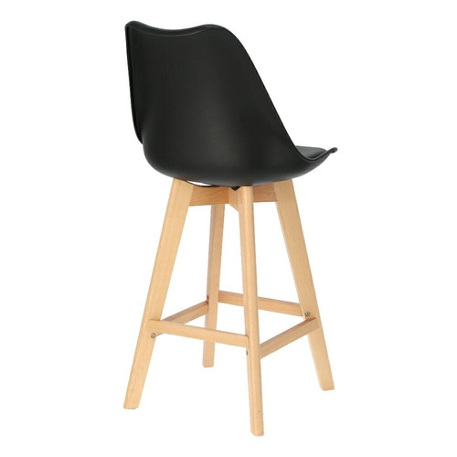 Bar Stool Norden Wood, low, PP, black