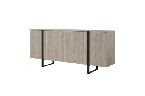 Four-Door Cabinet Verica 200cm, biscuit oak/black legs