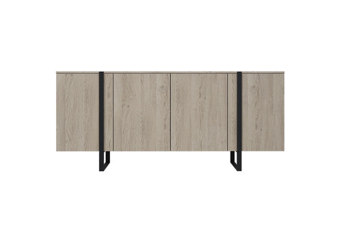 Four-Door Cabinet Verica 200cm, biscuit oak/black legs