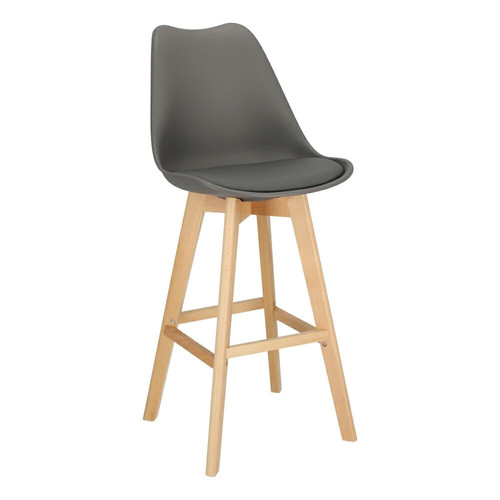 Bar Stool Norden Wood, high, PP, dark grey