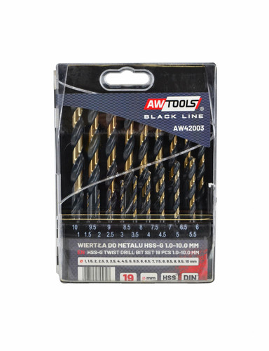 AW HSS M2 Premium Metal Drill Bit Set 1-10mm 19pcs