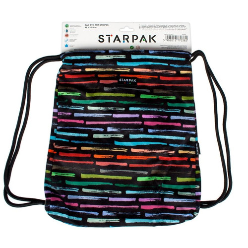 Drawstring Bag School Shoes/Clothes Bag Art Stripes