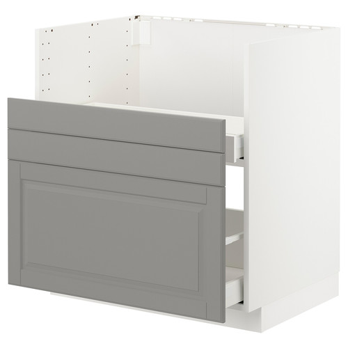 METOD Bc f BREDSJÖN sink/2 fronts/2 drws, white, Bodbyn grey, 80x60 cm