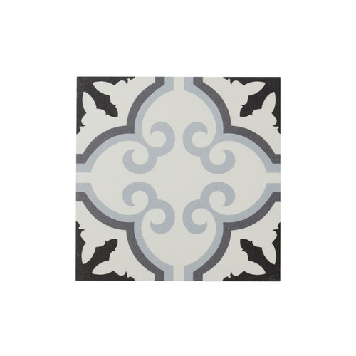 Gres Wall/Floor Tile Hydrolic Design 3 Colours 20 x 20 cm, b&w flower, 1 m2