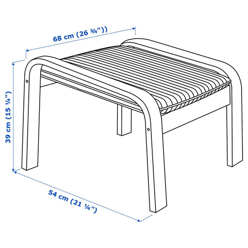 POÄNG Footstool, birch veneer, Knisa black