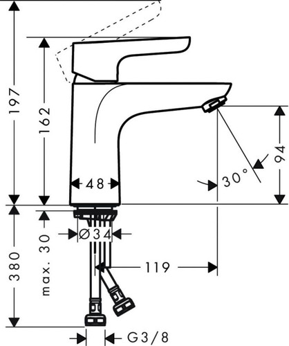 Hansgrohe Wash-basin Mixer Tap Waterforms L, chrome