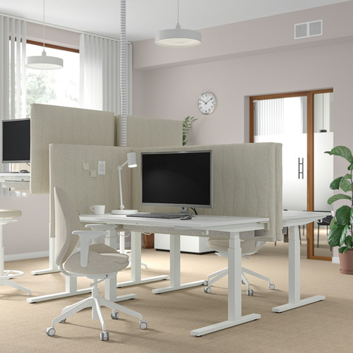 MITTZON Desk sit/stand, electric white, 140x80 cm