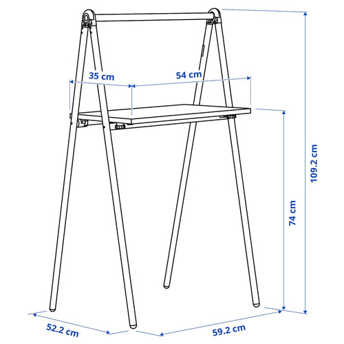 BJÖRKÅSEN Folding table, white, 110x59 cm