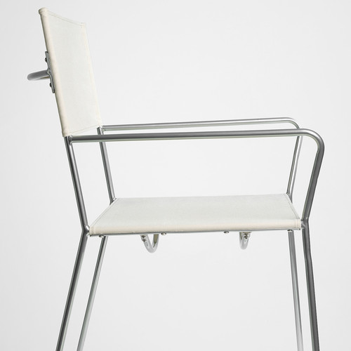 HÖGALT Chair, silver-colour/Älvsborg beige